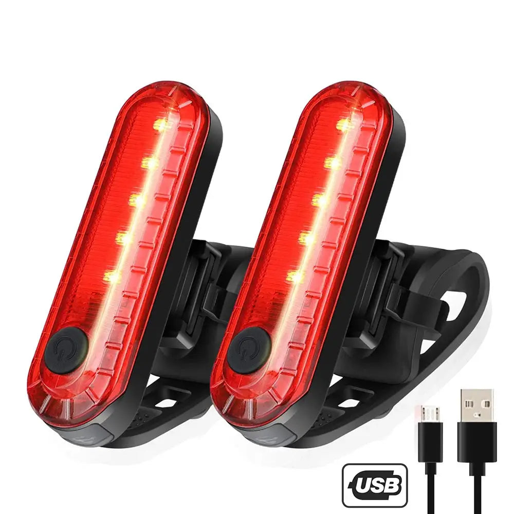 USB Rechargeable Rear Bike Tail Lights Ultra Bright for Cycling Safety Easy to Install