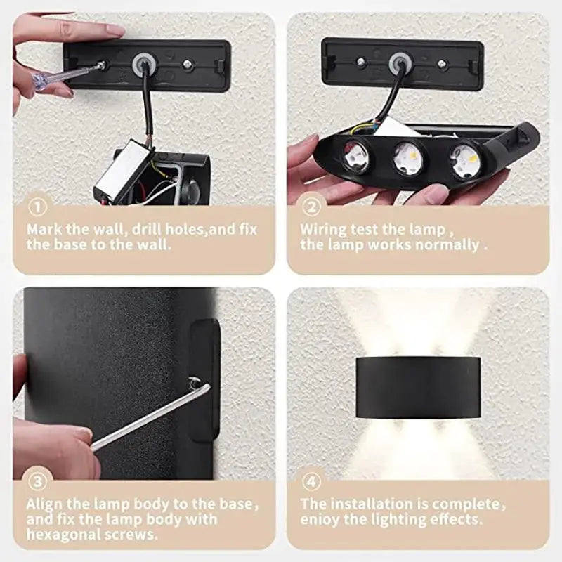 LED Wall Sconces Modern Indoor Outdoor Lamp White Up Down Wall Mount Lights For Living Room Hallway Bedroom Decor
