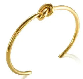 Geometric Stainless Steel Cuff Bracelet For Women With Adjustable Fit And Gold Color Plating