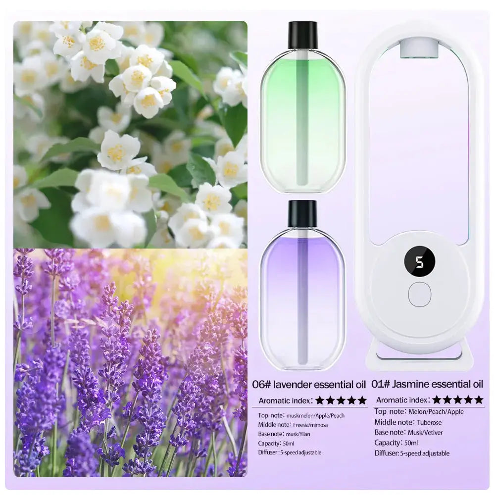 Rechargeable Portable Aroma Diffuser For Essential Oils Aromatherapy With Timed Spray Modes Odor Elimination