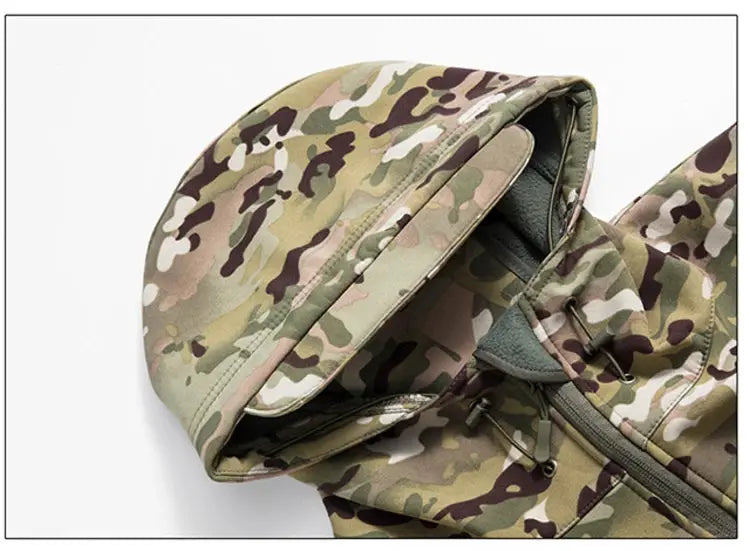 Lurker Shark Skin soft shell camouflage hooded tactical jacket for men