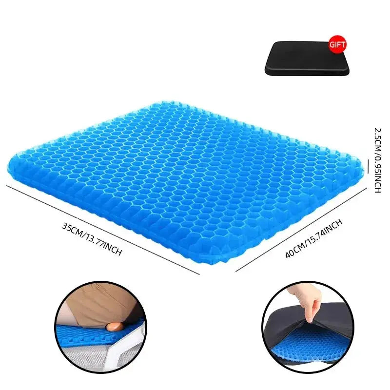 Gel Seat Cushion With Breathable Honeycomb Design For Pressure Relief Tailbone Pain Home Office Wheelchair Car