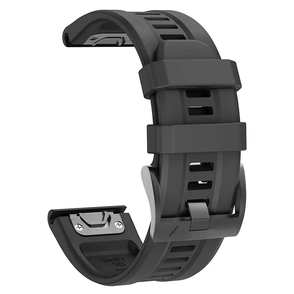 QuickFit silicone watch strap by Simples Market, dark gray, 22/26mm, for Garmin Epix Gen 2 and Fenix series