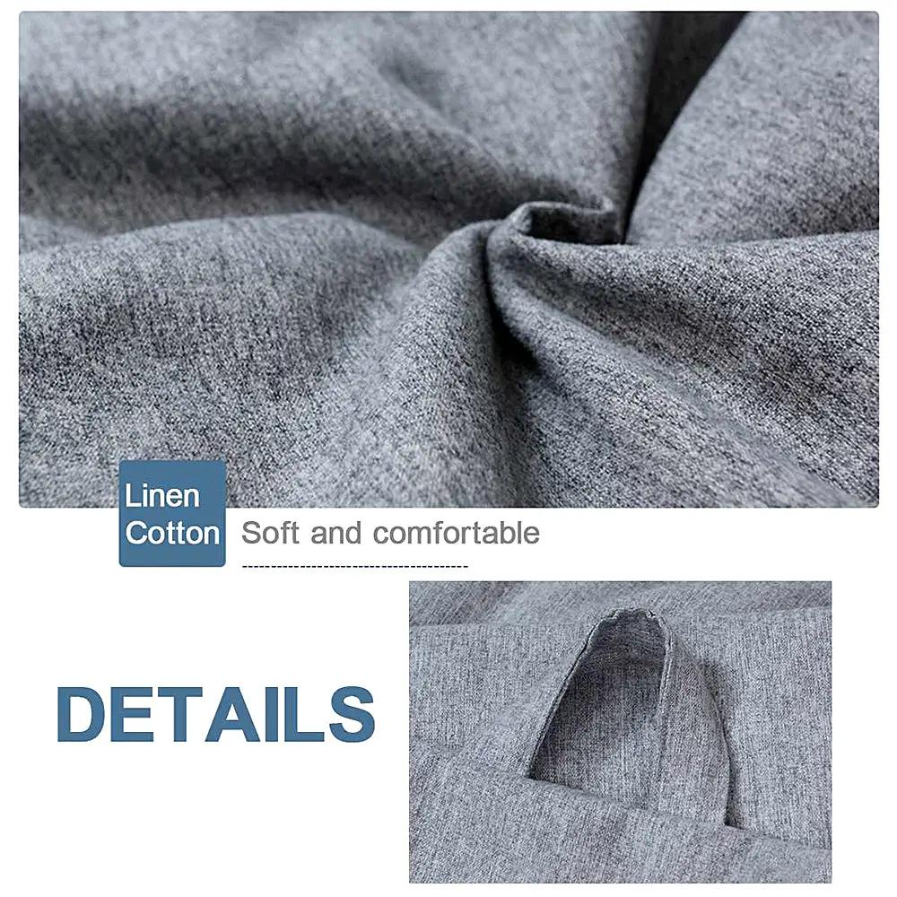 Sofa cover for lazy loungers in blue-gray linen-cotton; soft and comfortable fabric.