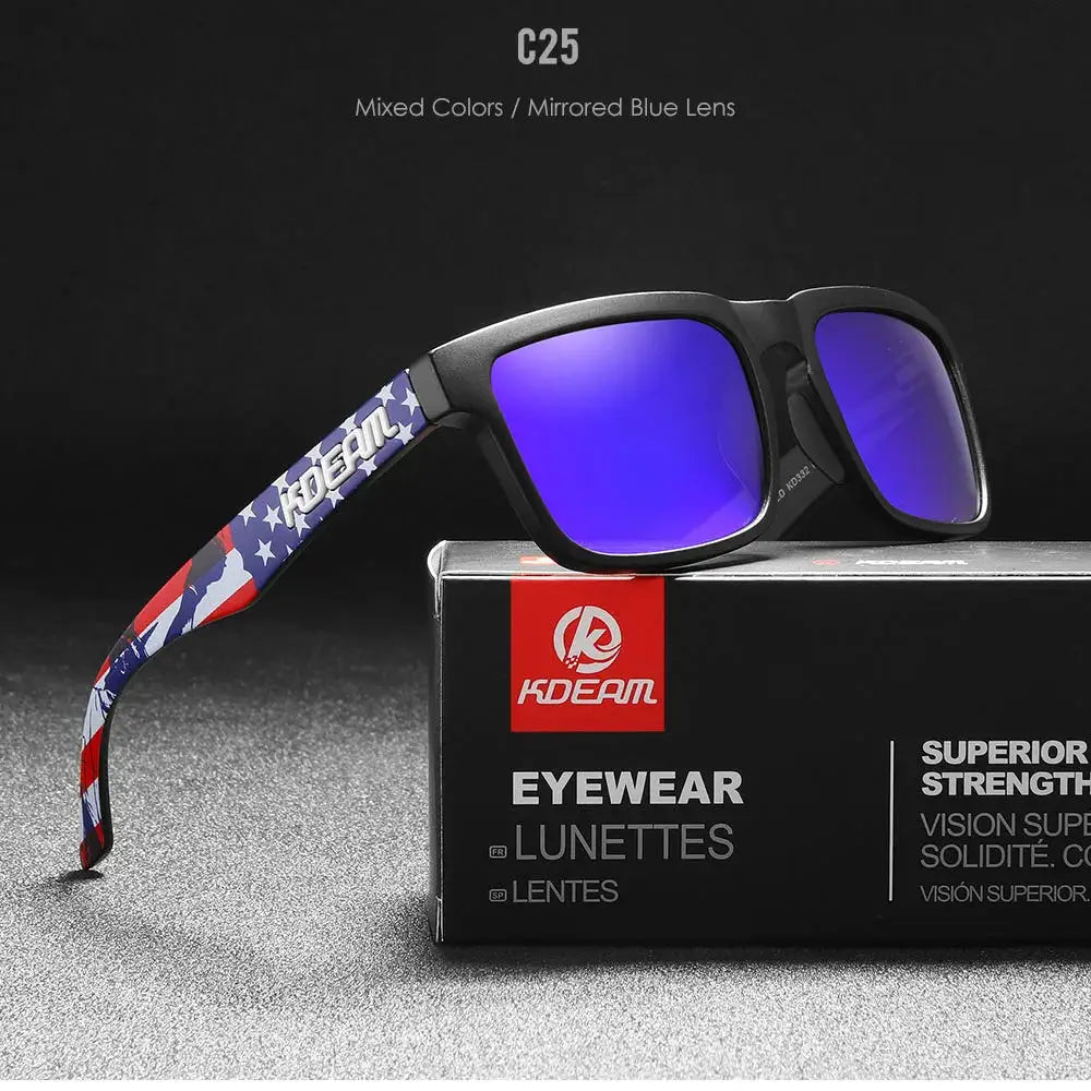 KDEAM 2022 Square Men Polarized Sunglasses With UV Protection Coating For Durable Outdoor Performance