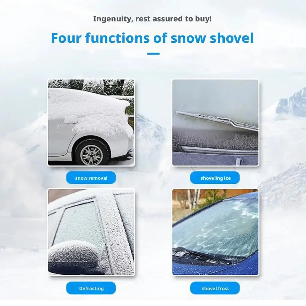 2Pcs Multifunction car snow shovel with 4-in-1 ice scraper and defroster tools by Simples Market