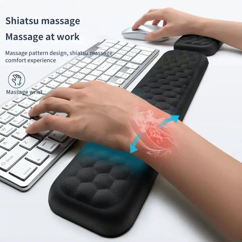 ComfyWrist Two In One Memory Foam Keyboard And Mouse Wrist Rest For Ergonomic Support And Better Posture