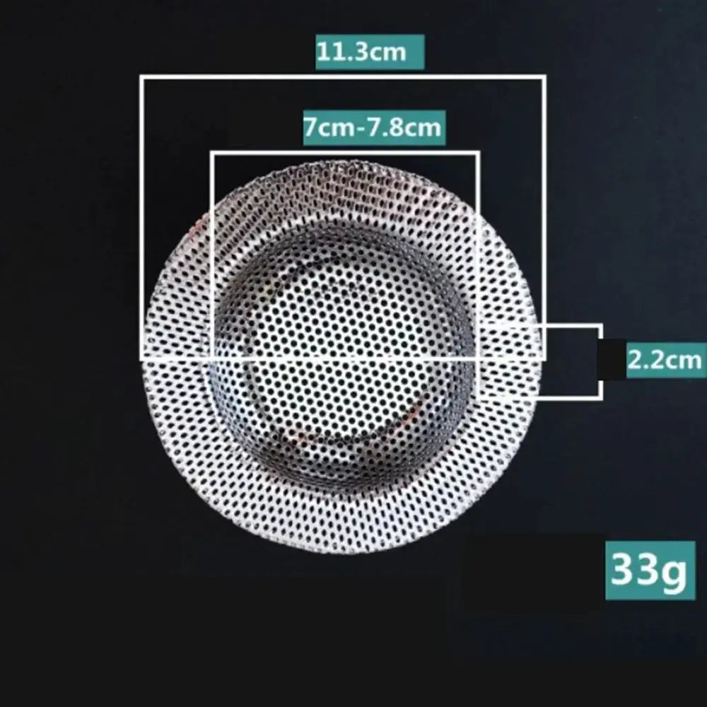 Stainless Steel Sink Mesh Strainer Drain Cover Hair Catcher Stopper Tool Kitchen Bathroom