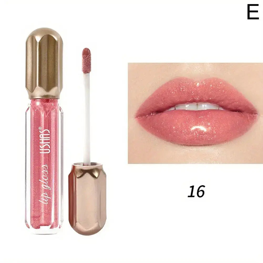 PearlGlow Mirror Pearl Lip Gloss Waterproof Long Lasting Moisturizing Shine Glitter Finish For Women