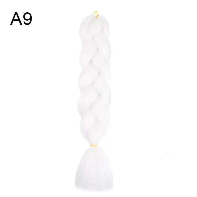 24-inch synthetic yaki jumbo braid hair extension bundle in white