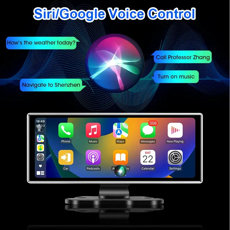 Dash Cam 4K Car DVR Wireless CarPlay Android Auto GPS Nav Dual Lens