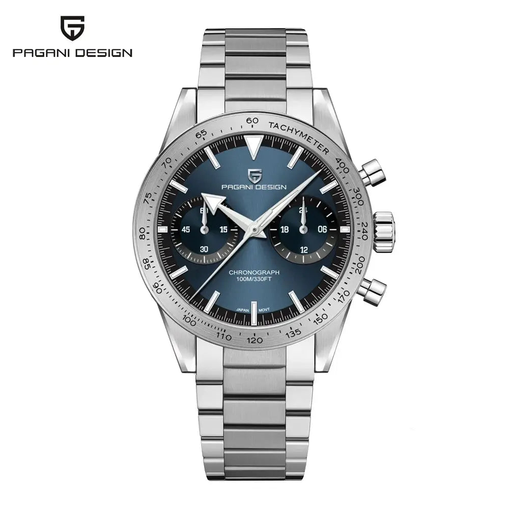 Pagani Design 2026 Retro Chronograph Moon Quartz Watch For Men VK64 Movement Sapphire Crystal Stainless Steel Case