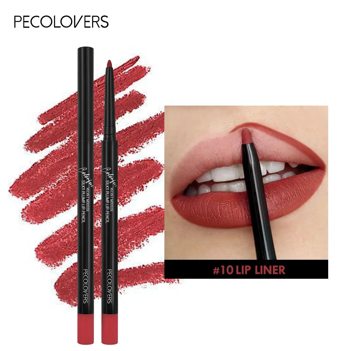 LuxLips Waterproof Matte Lipliner Pencil 12 Colors Long Lasting Smudge Proof Hydrating Lip Definer