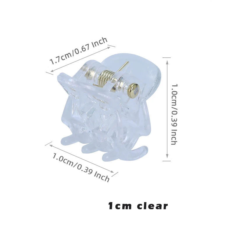 NovaHair Small Hair Claw Clips 1.5cm Assorted Black Brown Transparent Mini Claws For Kids And Women Secure Hold