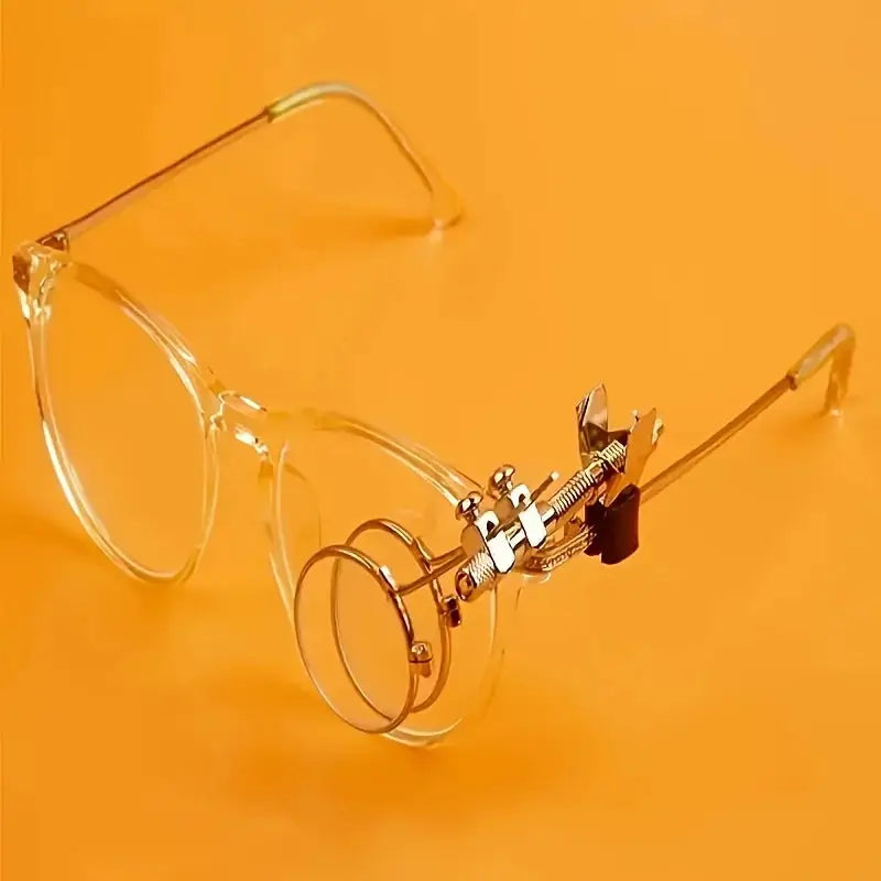 ClarityPro Dual Clip On Magnifying Glasses 5X 10X Magnification For Watch Repair And Jewelry Crafting Precision Optics