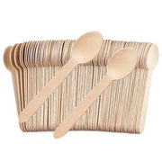 Disposable Wooden Spoons Set 50 100 Pcs For Tasting Yogurt Ice Cream Desserts Forks Wedding Party Tableware