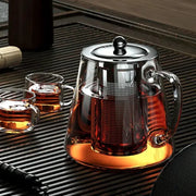 CrystalGlass Heat Resistant Glass Teapot With Stainless Steel Infuser Flower Kettle For Puer And Oolong Tea