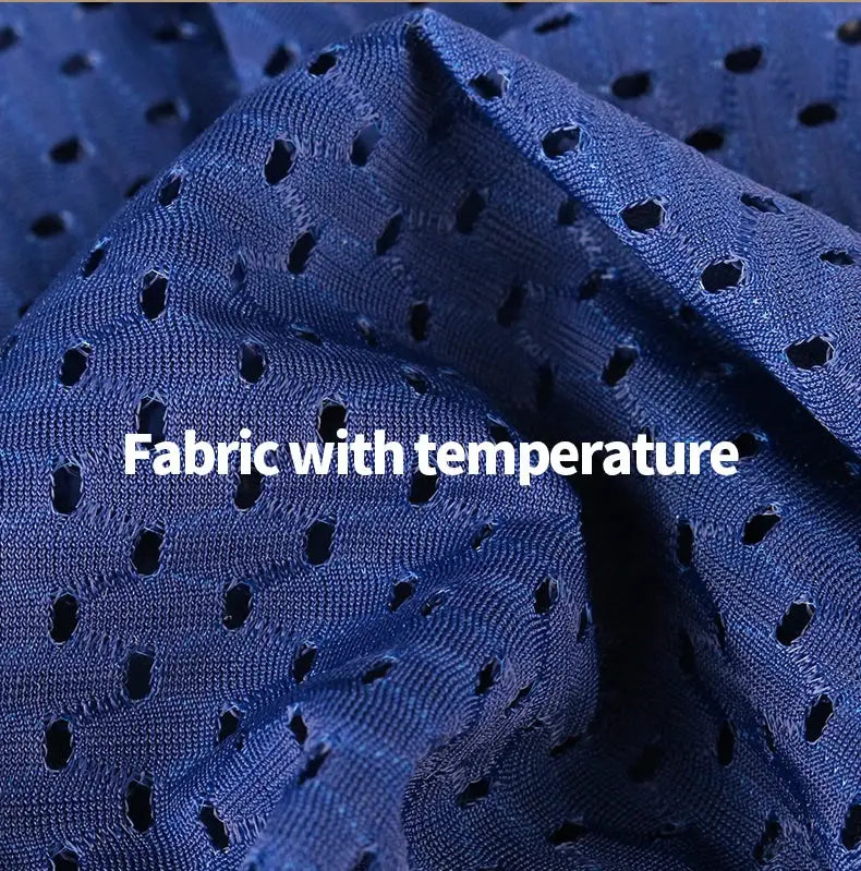 Men's blue ice-silk boxer underwear from Simples Market with breathable perforated fabric