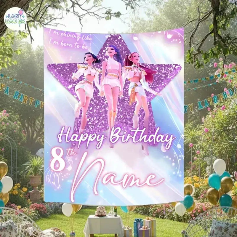 Custom Happy Birthday Backdrop Personalized Vinyl Background With Balloons For Photo Booth And Wall Decor