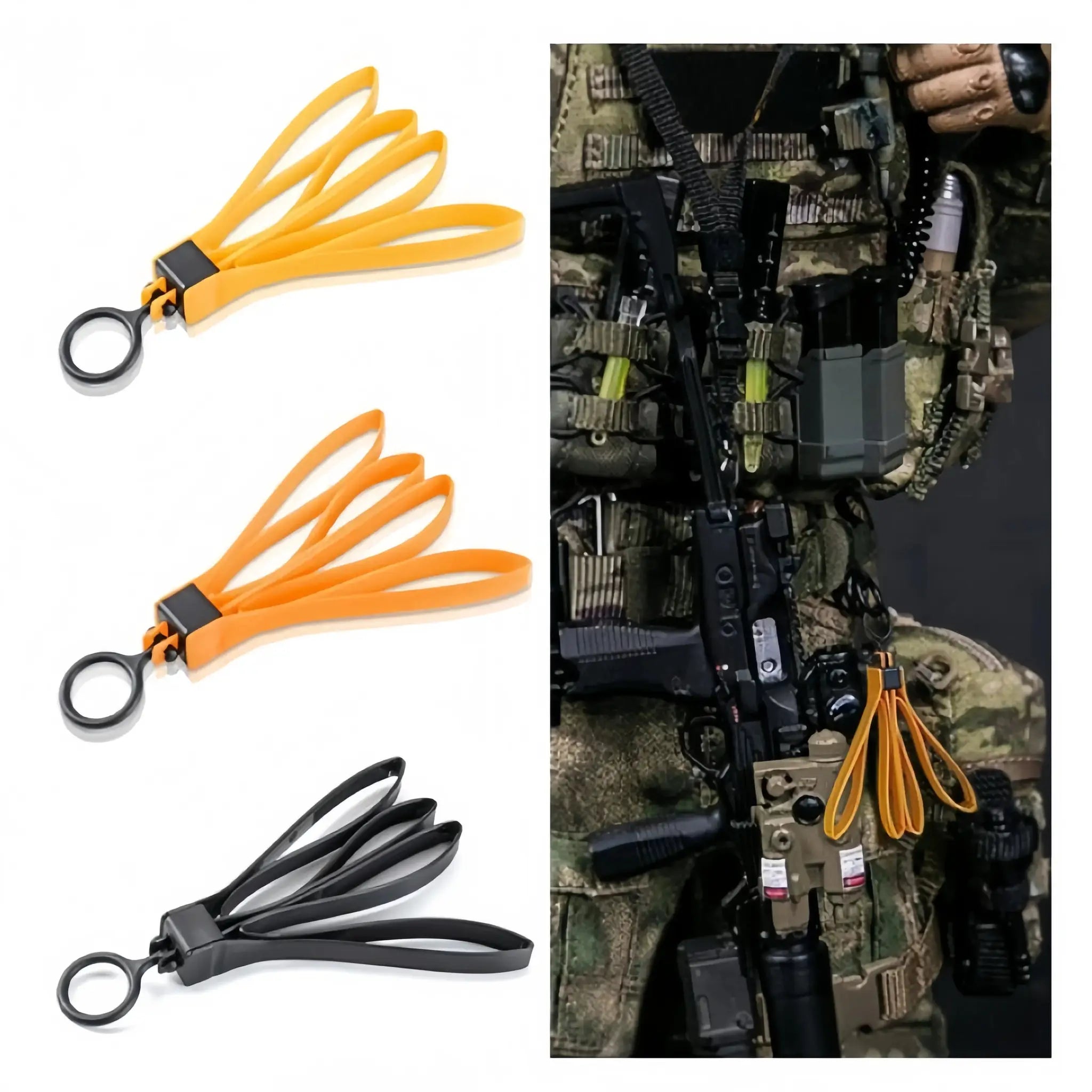 Disposable orange handcuffs with black locking buckle, tactical restraint cables for training and cosplay