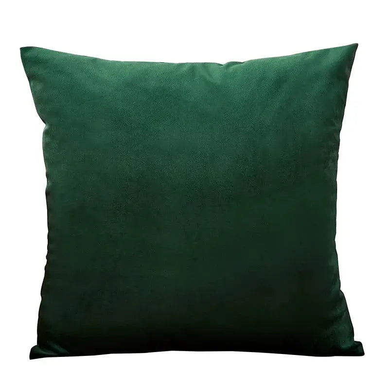 Velvet cushion cover 45x45 cm in emerald green for living room decor