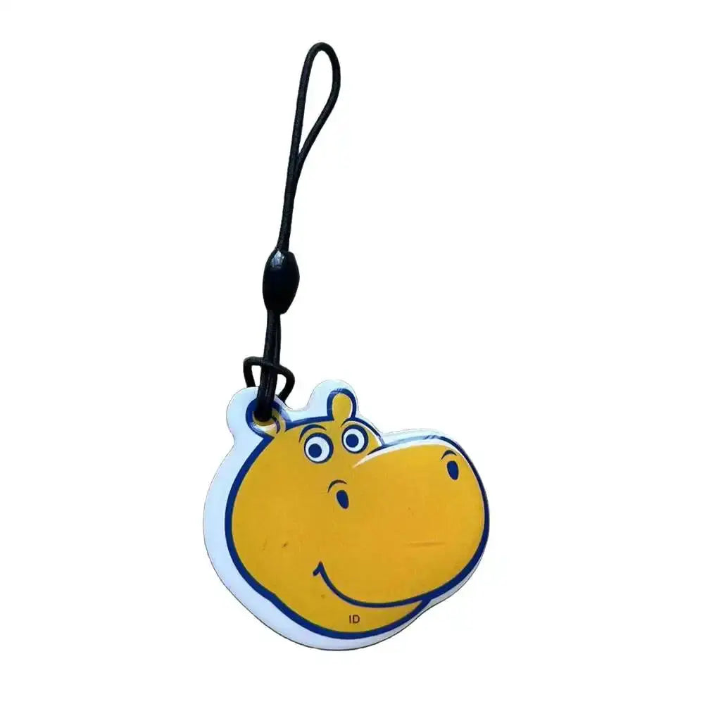 Simples Market RFID EM4305 T5577 125KHz ID key tag, yellow hippo charm with strap