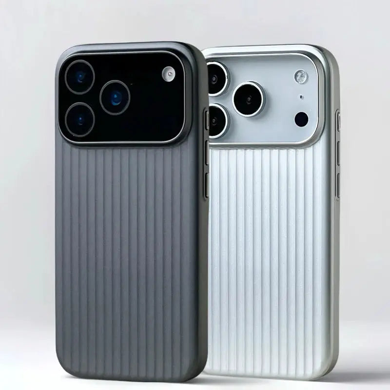 3D Luggage Stripes MagSafe Case For iPhone 14 15 16 17 Pro Max Shockproof Matte Wireless Charging Cover
