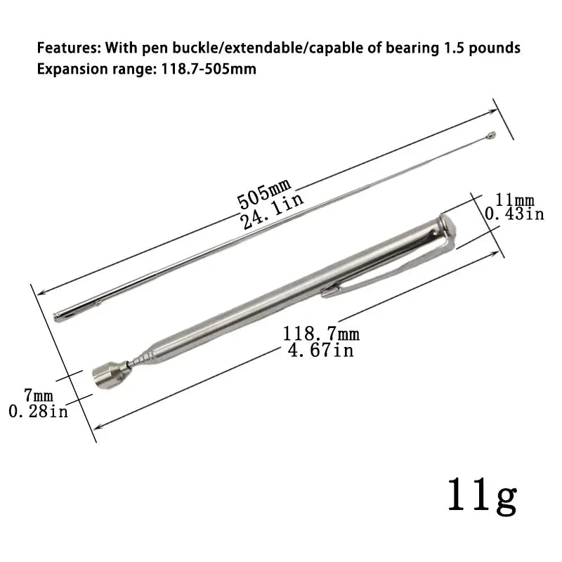 1.5 Pound Extendable Telescopic Magnetic Pickup Tool for Car Repair and Machinery Maintenance