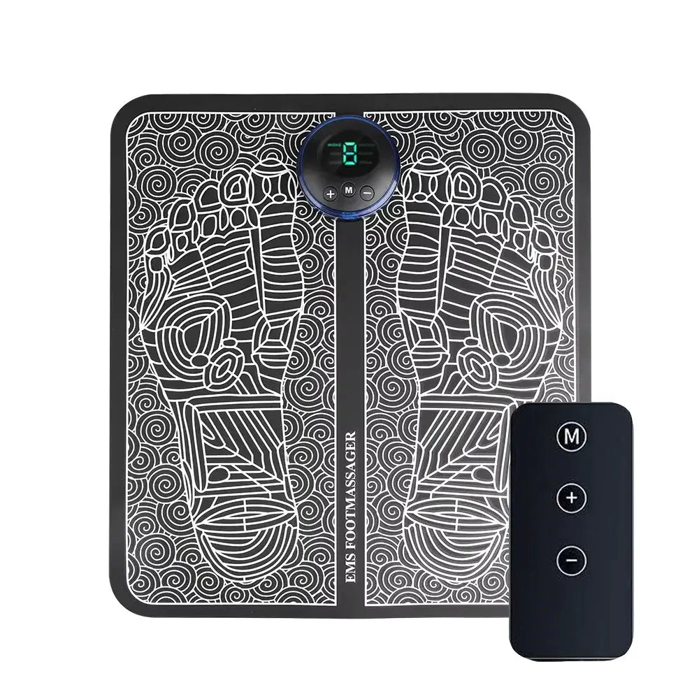 Electric Foot Massager Pad With EMS Therapy Portable Foldable Design For Feet Ankles Calves And Relaxation