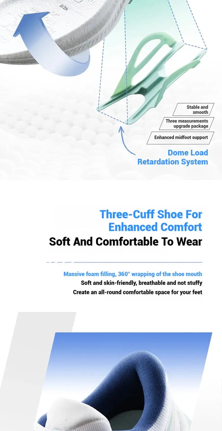 Xtep 2000km Plus men’s running shoes by Simples Market, lightweight anti-slip training sneakers in white/blue.