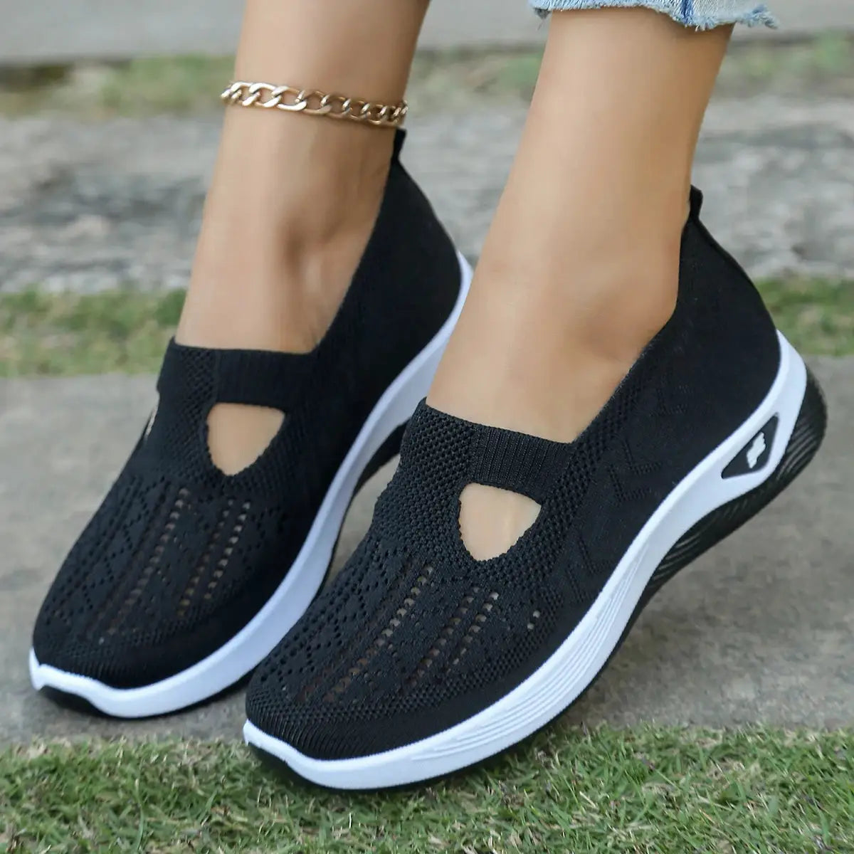 NovaStride Casual Slip On Womens Summer Shoes With Breathable Mesh Upper For All Day Comfort