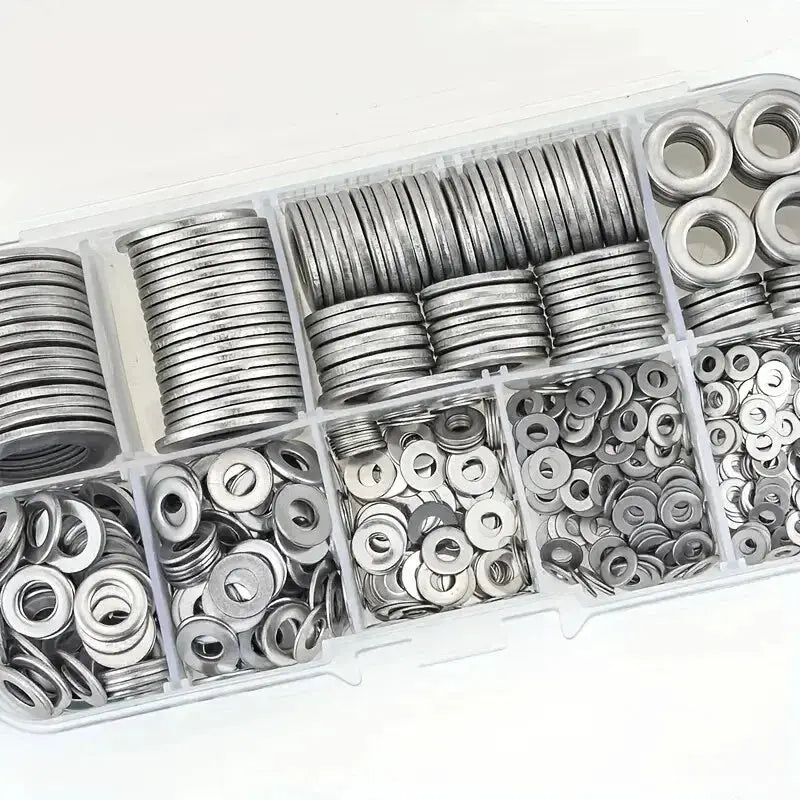 304 Stainless Steel Flat Washers Set 360 And 580 Pieces For Home Decor Kitchen Repair And Shop Use