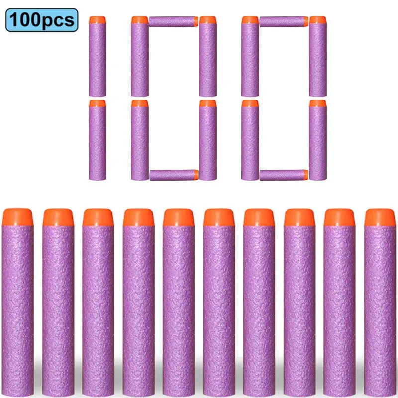 7.2cm EVA Foam Darts 100 Pieces Refill Rounds for Nerf N Strike Blasters Round Head Safe Play