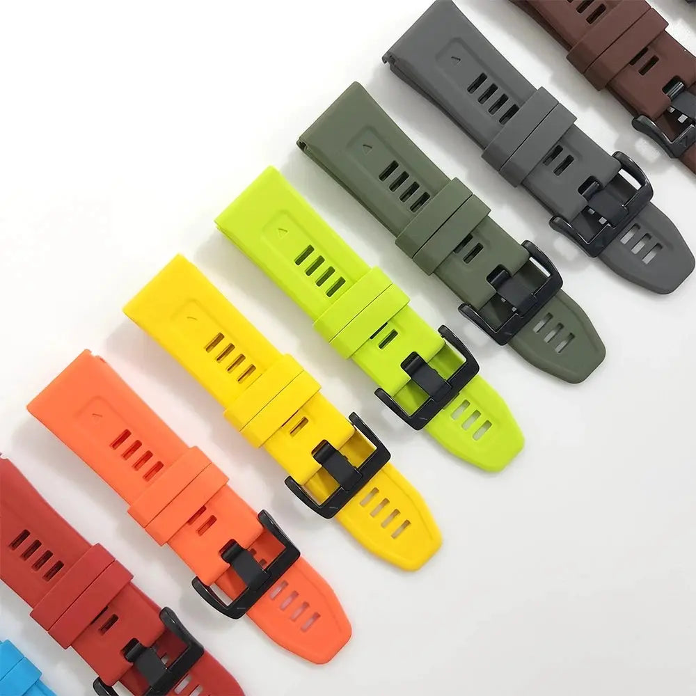 Simples Market QuickFit silicone watch bands set for Garmin watches; 9-color assortment