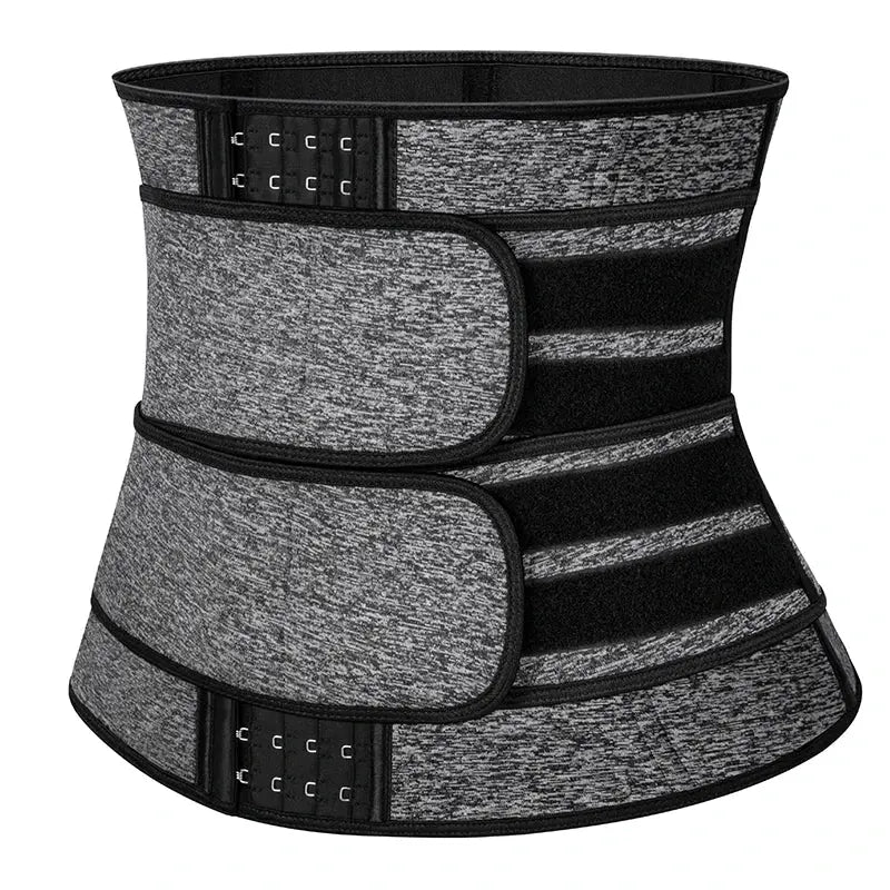 Vensslim men waist trainer belt, gray heather, multi-panel design with hook closures and Velcro straps, Simples Market