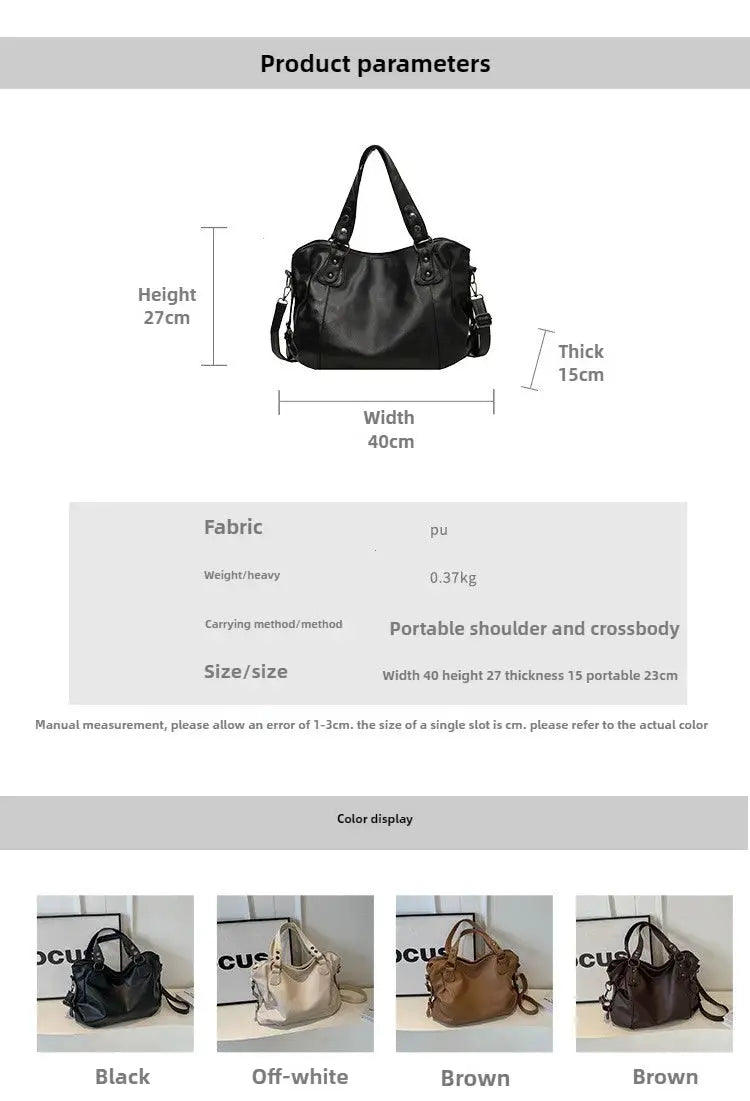 Soft interior compartment shoulder bag in black PU by Simples Market with 4 color options