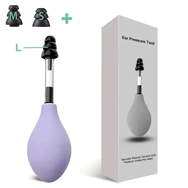 EarEase Ear Pressure Relief Suction Device Portable With Three Sizes of Earplugs for Gentle Headache Relief