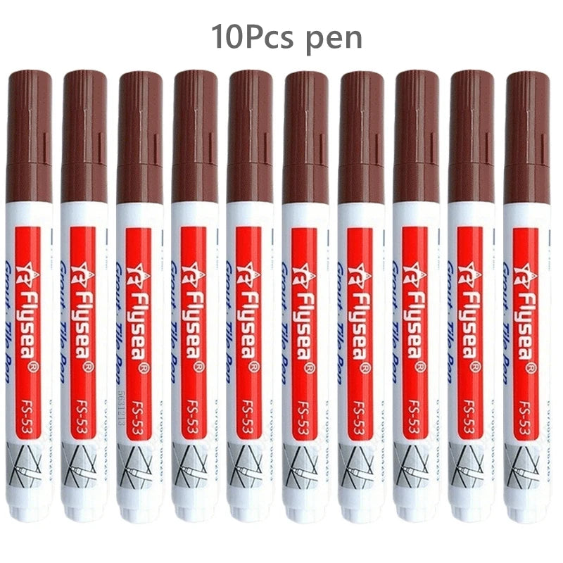 Simples Market 10-pack grout pens for tile seams, waterproof tile markers in black, white, beige