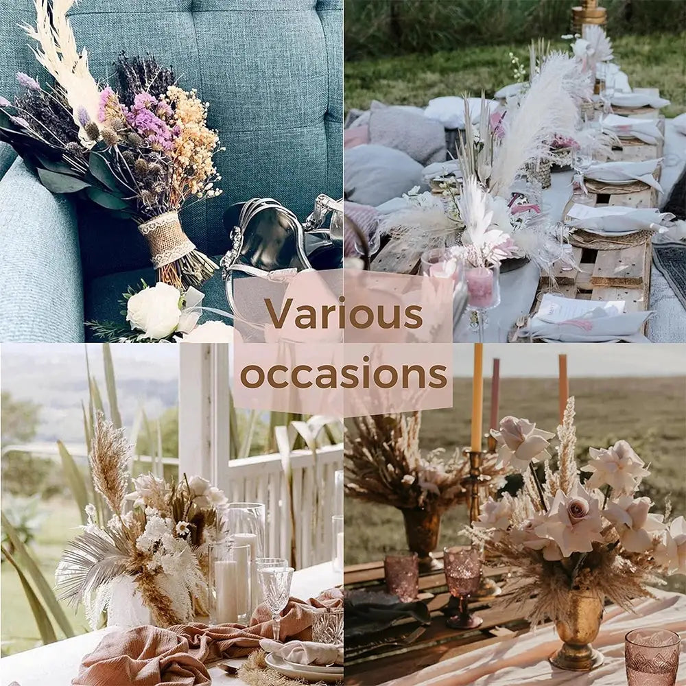 Simples Market fluffy pampas grass boho decor; artificial 42cm bouquets for wedding and home.