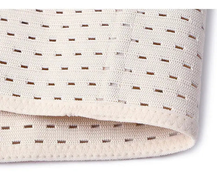 Men's waist trainer body shaper belt in beige breathable mesh fabric by Simples Market