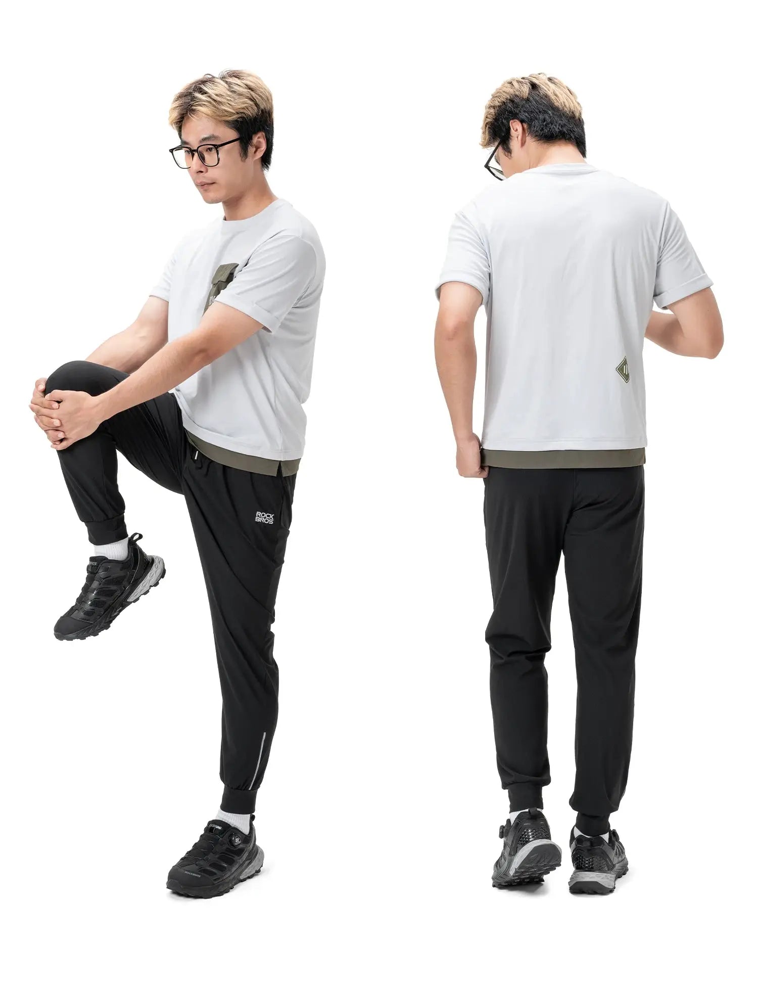 ROCKBROS black outdoor running pants, lightweight breathable fitness trousers
