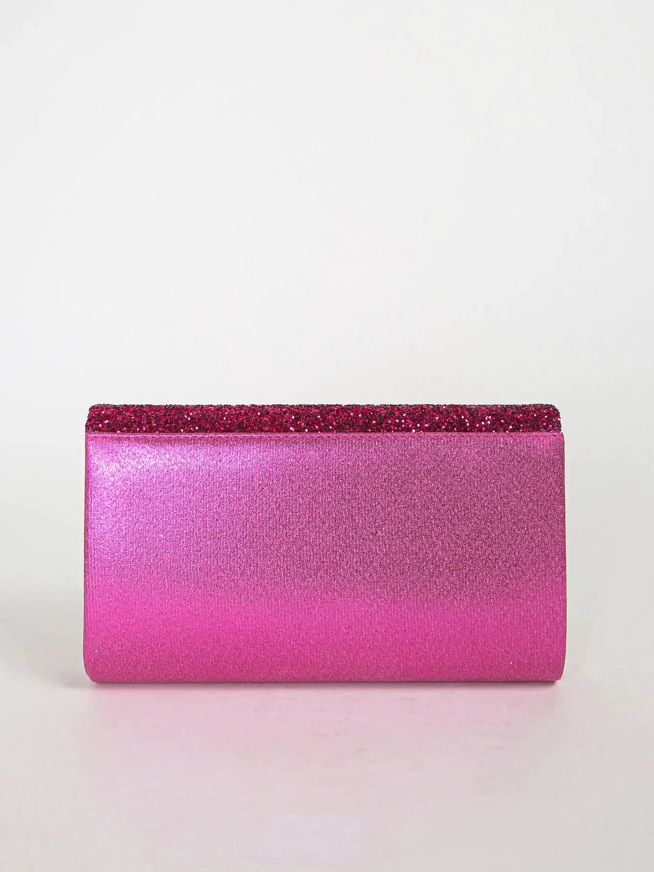 Sequin-edged pink envelope clutch purse by Simples Market; party evening bag