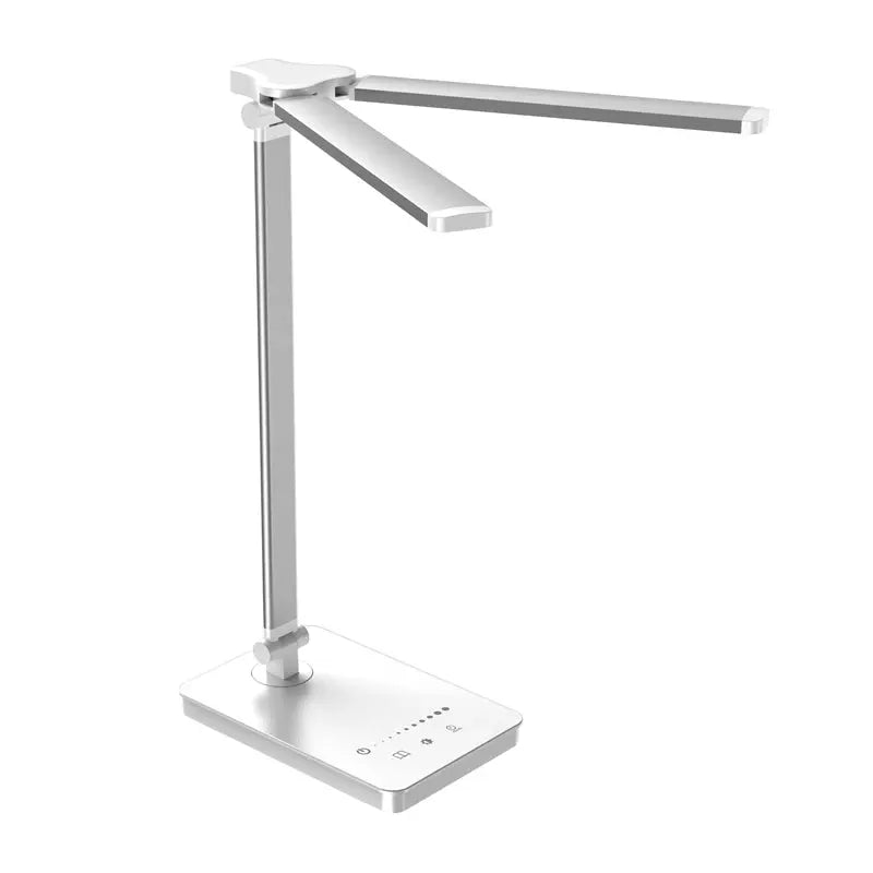 Simples Market double-head LED desk lamp with dual swing-arms, white finish and touch-control base