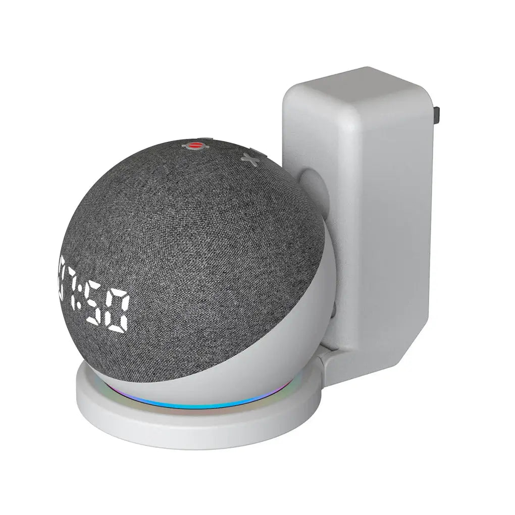 Portable speaker wall mount bracket for Echo Dot 4/5/3rd Gen with cord management, gray finish