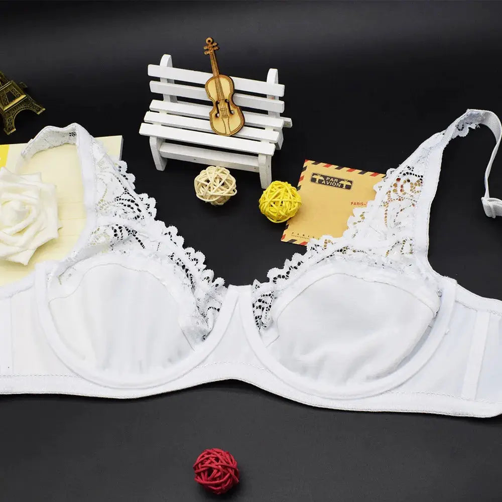 Bra Simples Market white lace underwire for plus-size