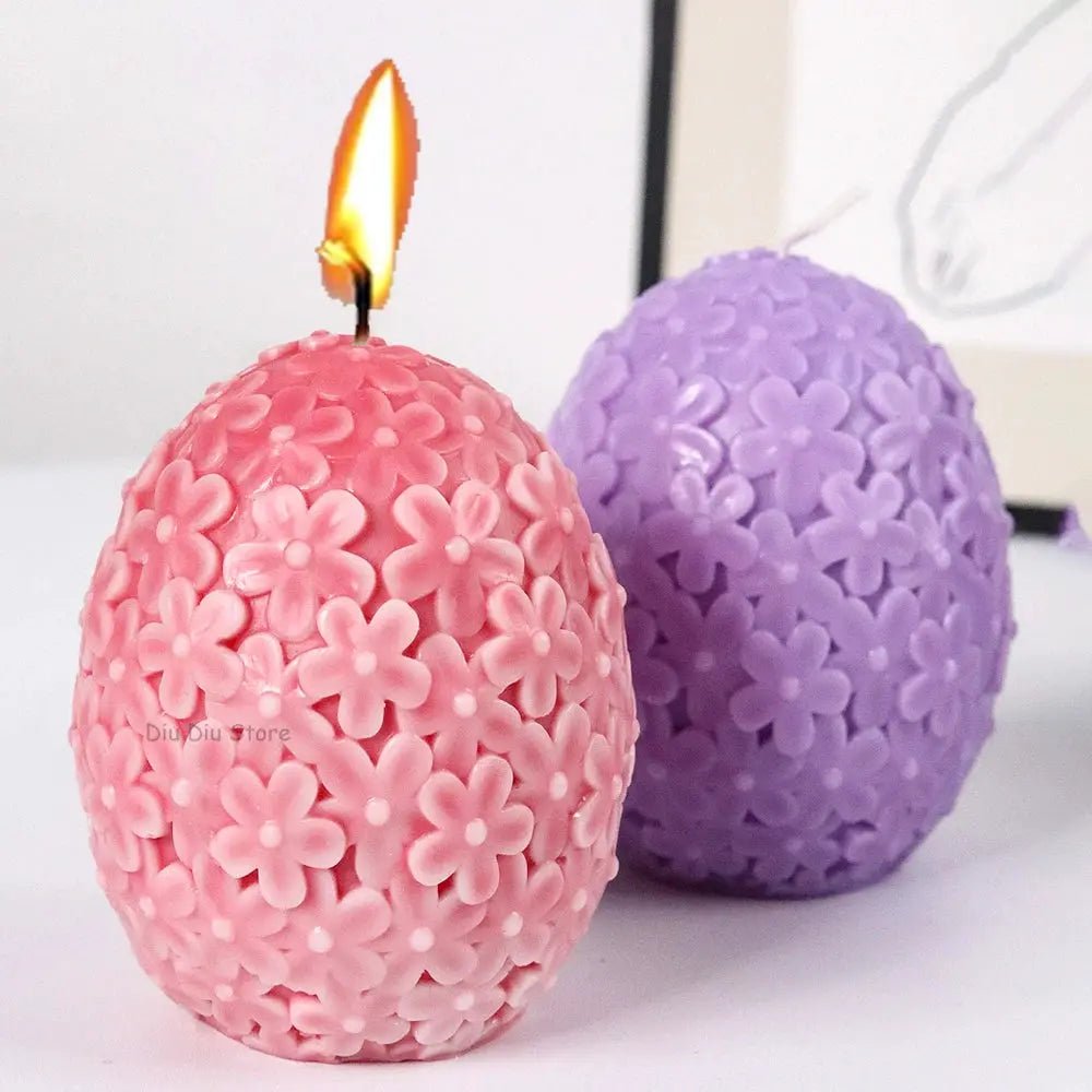 Silicone Mold Carving Flower Egg for Candles Soaps Resin Plaster Cakes DIY Kit Home Decor - Simples Market