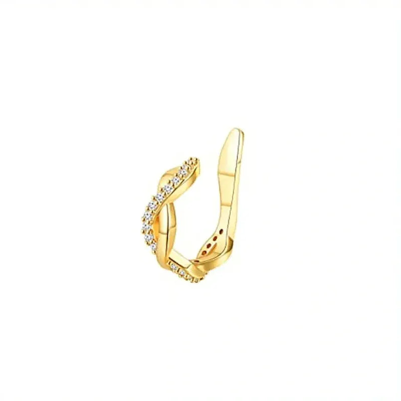 Cute Metal Leaf Earcuff Clip On Earring For Women And Girls No Piercing Cartilage Earring