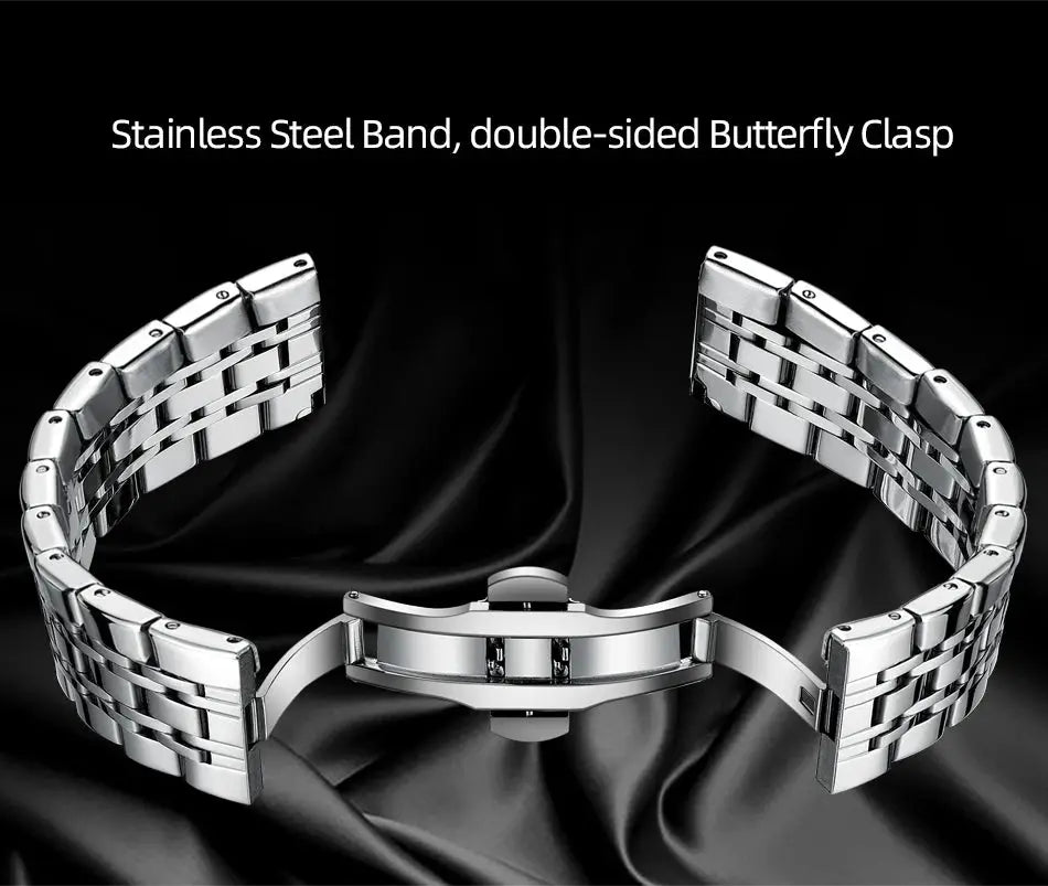 Chenxi 976 stainless steel watch bracelet with a double-sided butterfly clasp
