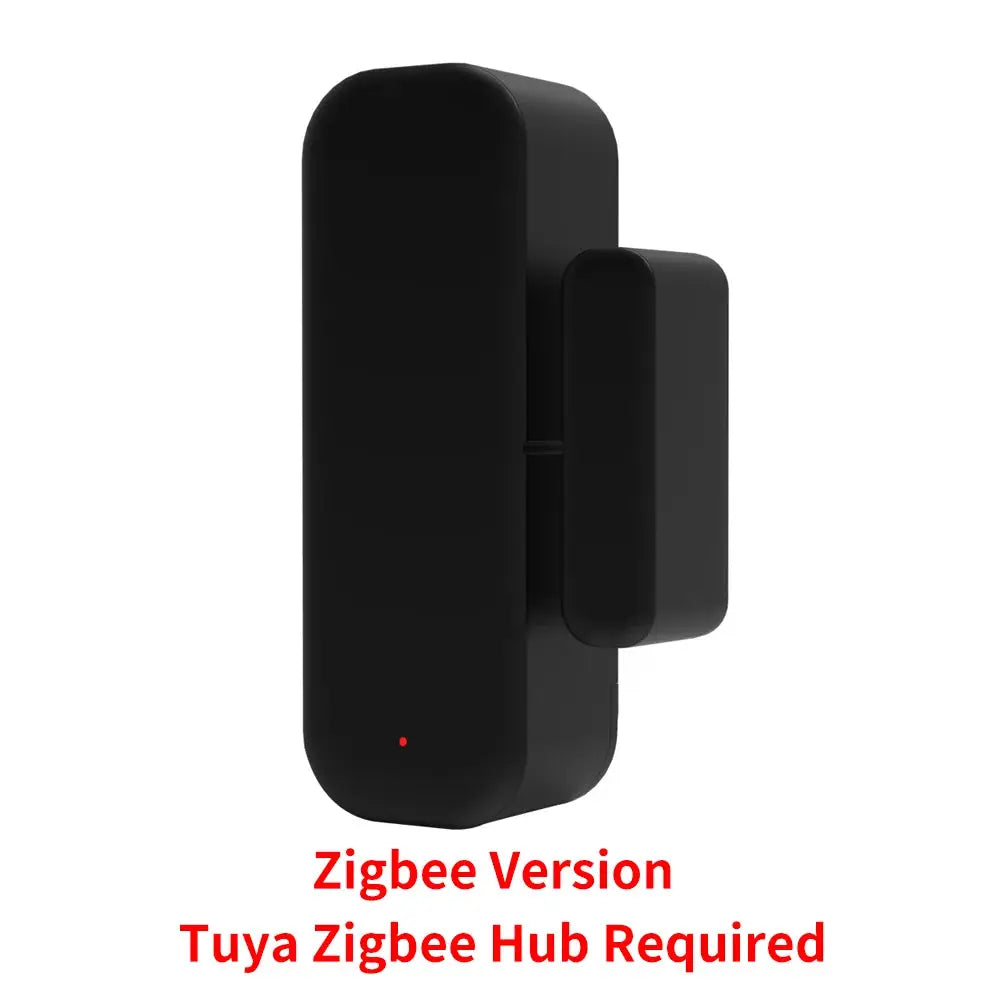 Simples Market Tuya Zigbee door/window contact sensor, black plastic dual-piece with magnet