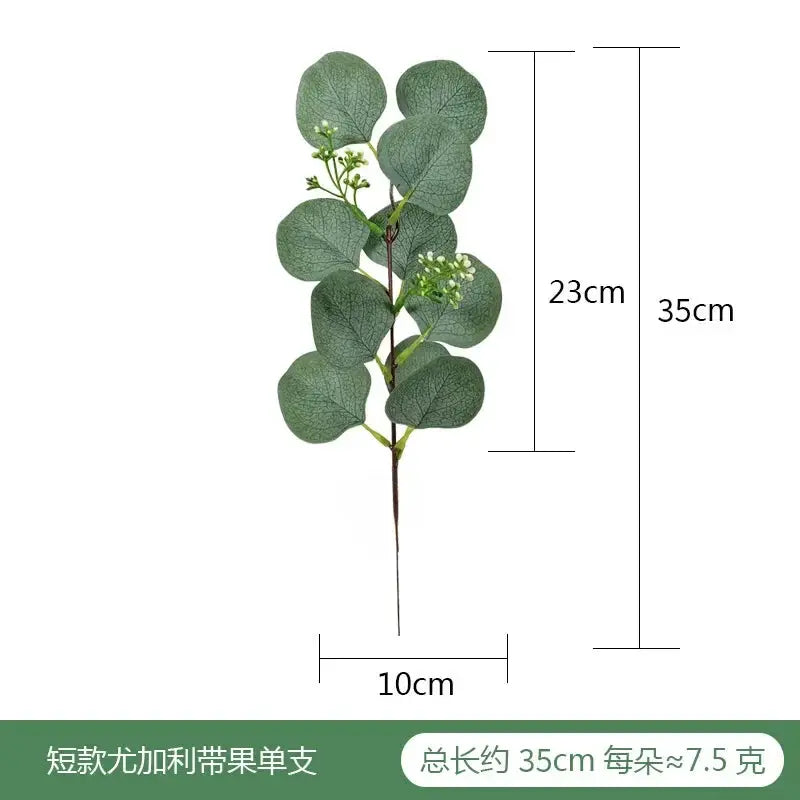 Simples Market artificial eucalyptus single-stem plant with round green leaves for home or wedding decor